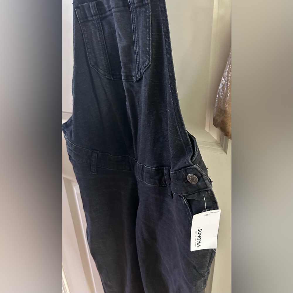 SONOMA Black Denim Maternity Overall XS NWT - Picture 4 of 9